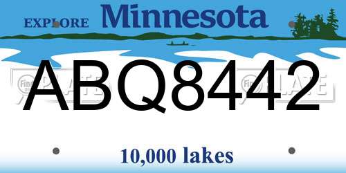 ABQ8442 Minnesota License Plate