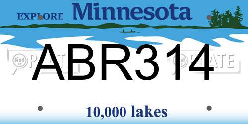 ABR314 Minnesota License Plate