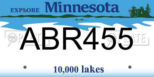 ABR455 Minnesota License Plate