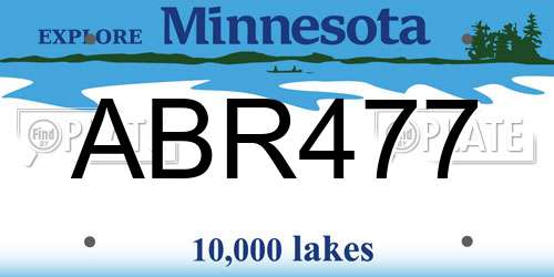 ABR477 Minnesota License Plate