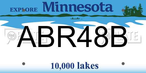 ABR48B Minnesota License Plate