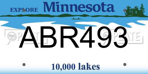 ABR493 Minnesota License Plate