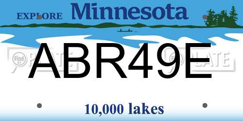 ABR49E Minnesota License Plate