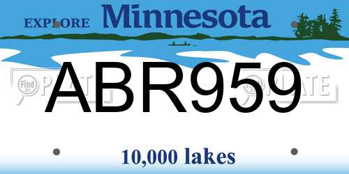 ABR959 Minnesota License Plate