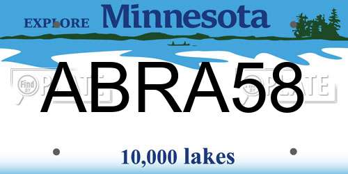 ABRA58 Minnesota License Plate