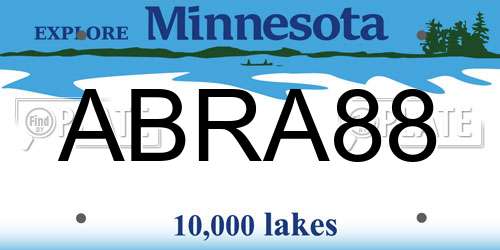 ABRA88 Minnesota License Plate