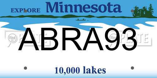 ABRA93 Minnesota License Plate