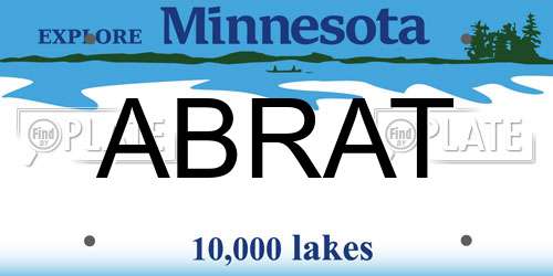 ABRAT Minnesota License Plate