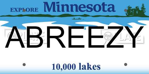 ABREEZY Minnesota License Plate