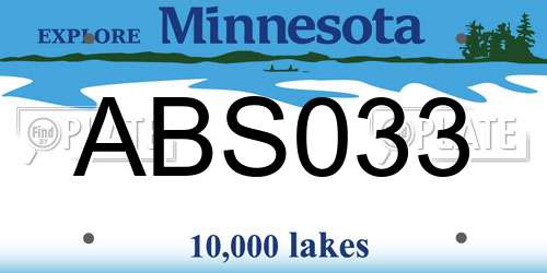 ABS033 Minnesota License Plate