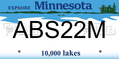 ABS22M Minnesota License Plate