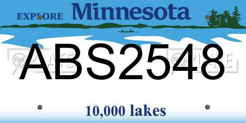 ABS2548 Minnesota License Plate