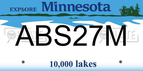 ABS27M Minnesota License Plate