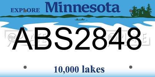 ABS2848 Minnesota License Plate