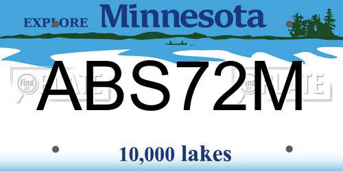 ABS72M Minnesota License Plate