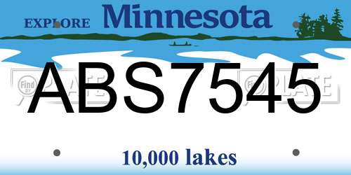 ABS7545 Minnesota License Plate