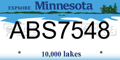 ABS7548 Minnesota License Plate