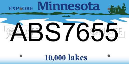ABS7655 Minnesota License Plate
