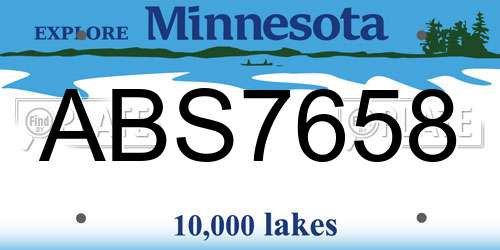 ABS7658 Minnesota License Plate