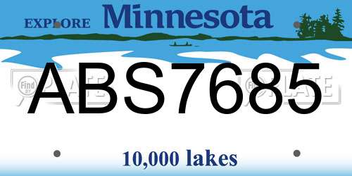 ABS7685 Minnesota License Plate