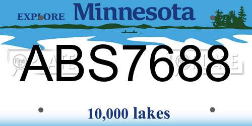 ABS7688 Minnesota License Plate