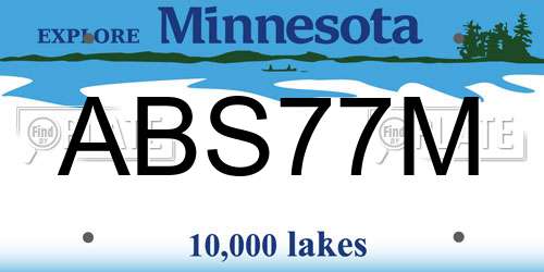 ABS77M Minnesota License Plate