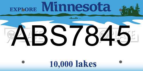 ABS7845 Minnesota License Plate