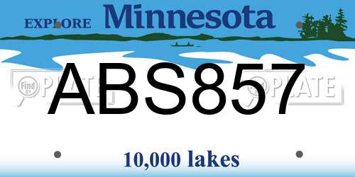 ABS857 Minnesota License Plate