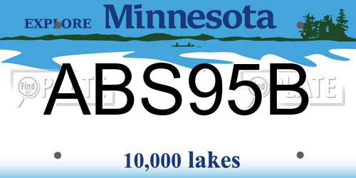 ABS95B Minnesota License Plate