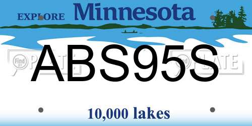 ABS95S Minnesota License Plate
