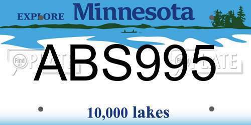 ABS995 Minnesota License Plate