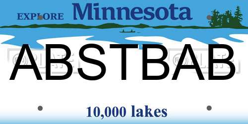 ABSTBAB Minnesota License Plate