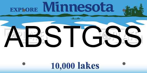 ABSTGSS Minnesota License Plate