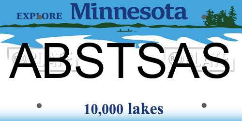 ABSTSAS Minnesota License Plate