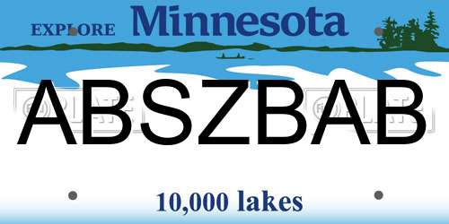 ABSZBAB Minnesota License Plate