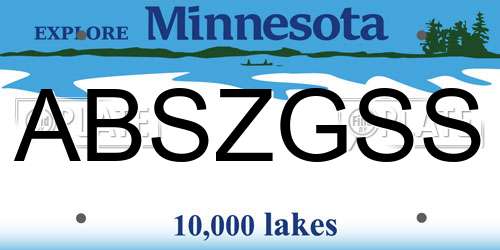 ABSZGSS Minnesota License Plate