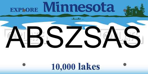 ABSZSAS Minnesota License Plate