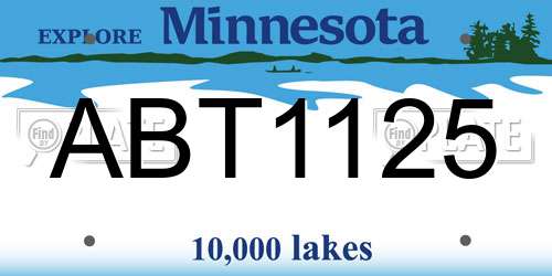 ABT1125 Minnesota License Plate