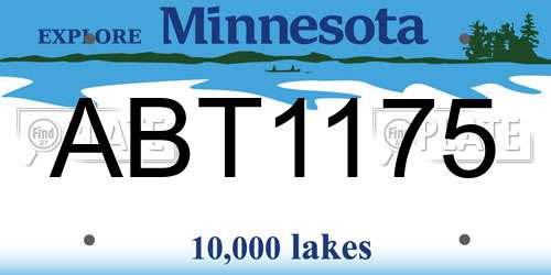 ABT1175 Minnesota License Plate
