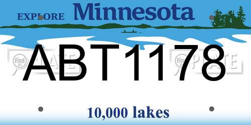 ABT1178 Minnesota License Plate