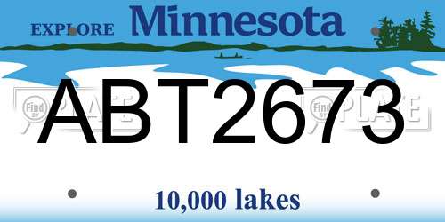 ABT2673 Minnesota License Plate