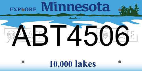 ABT4506 Minnesota License Plate