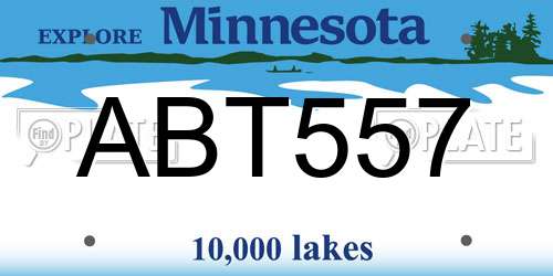 ABT557 Minnesota License Plate