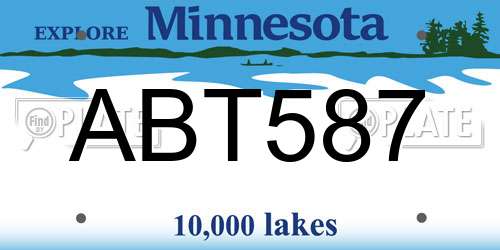 ABT587 Minnesota License Plate