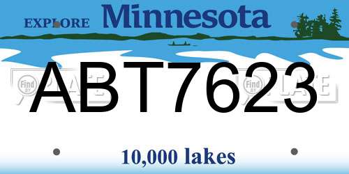ABT7623 Minnesota License Plate