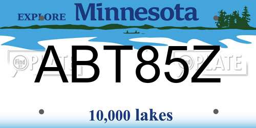 ABT85Z Minnesota License Plate