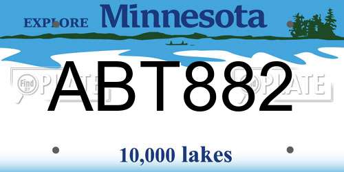 ABT882 Minnesota License Plate
