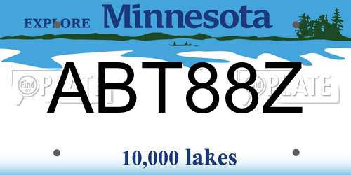 ABT88Z Minnesota License Plate