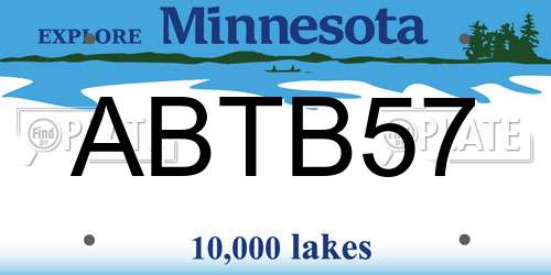 ABTB57 Minnesota License Plate