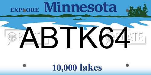 ABTK64 Minnesota License Plate